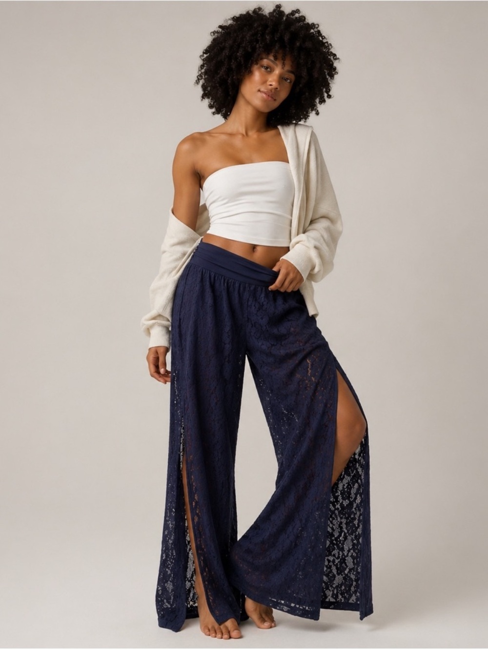 New Offline by aerie Go With The Flow Lace Split Leg Pants